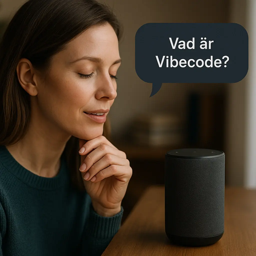 Illustration av en kvinna som använder AI